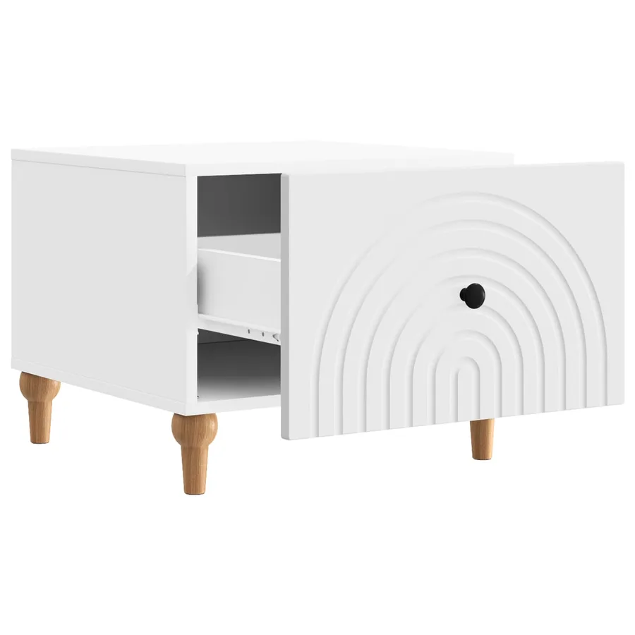 Table basse avec tiroir Blanc 49 x 50 x 40 cm Bois d'ingénierie - 4