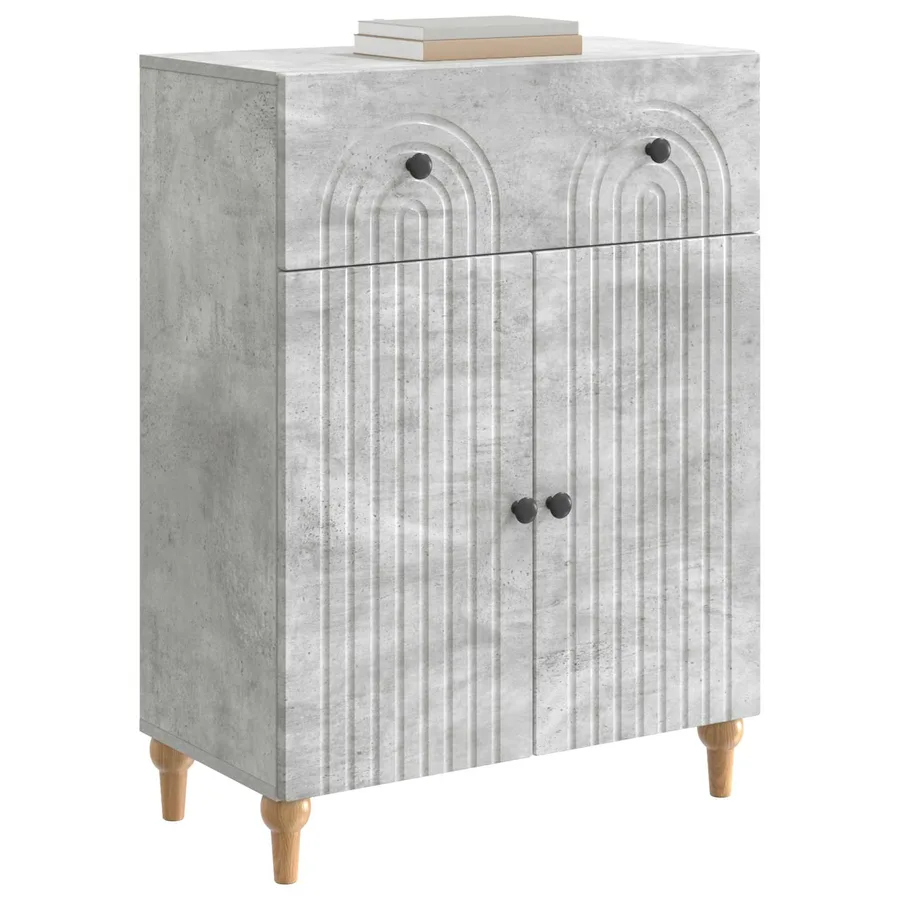 Buffet Gris béton 66 x 34,5 x 90 cm Bois d'ingénierie - 3