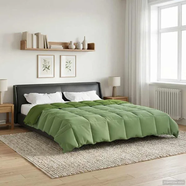 Duvet d'été simple Matelassé Vert 220 x 240 cm Microfibre