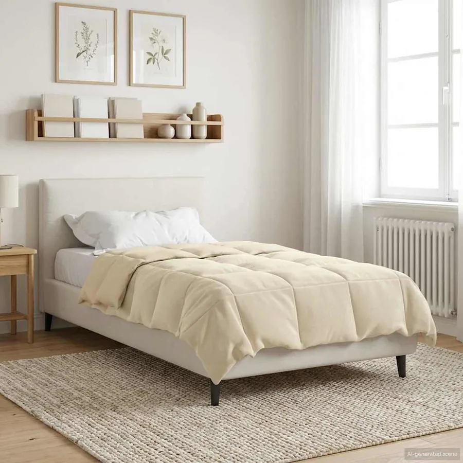 Duvet complet toute l'année Crème 135 x 220 cm Microfibre
