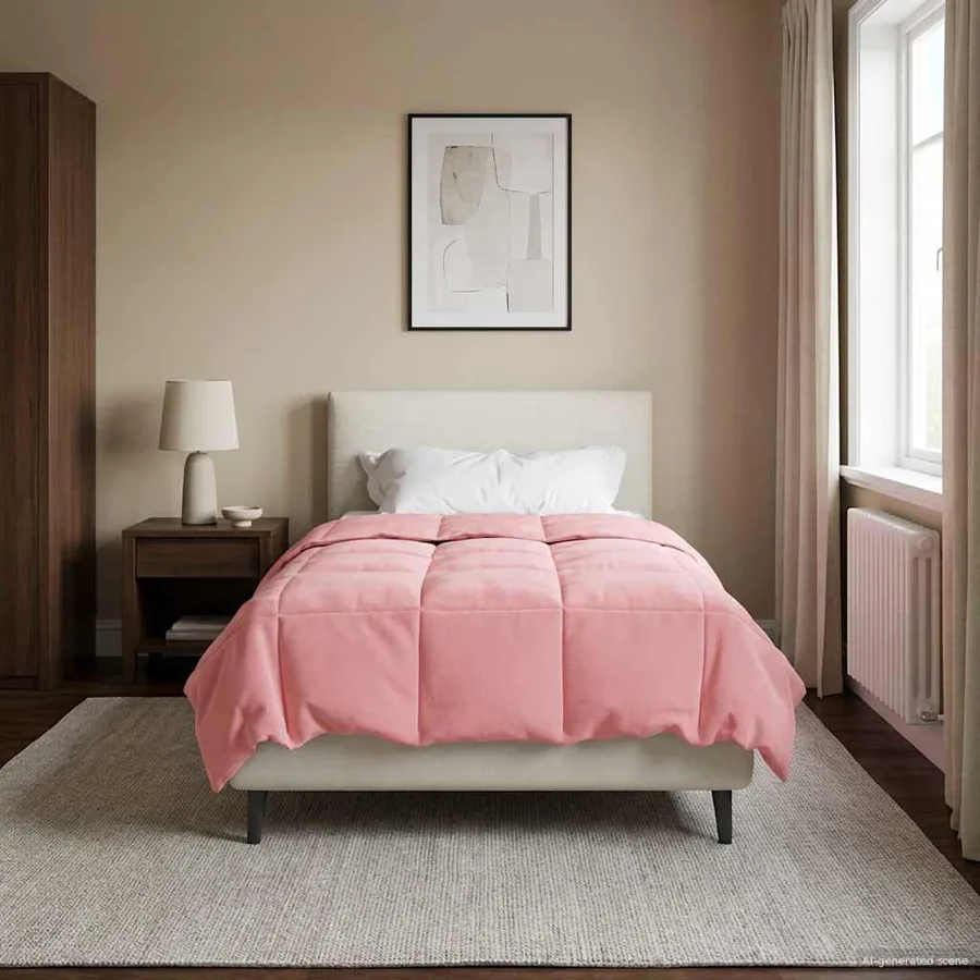 Duvet complet toute l'année Rose 135 x 220 cm Microfibre - 4
