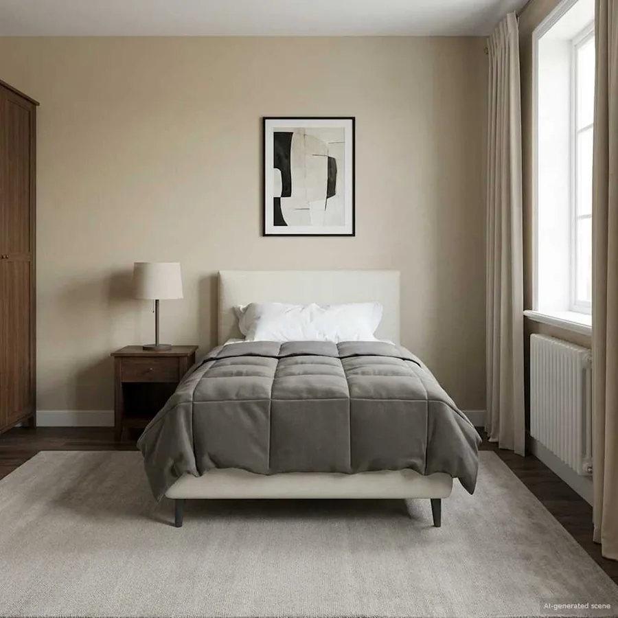Duvet d'hiver Matelassé Gris clair 140 x 220 cm Microfibre