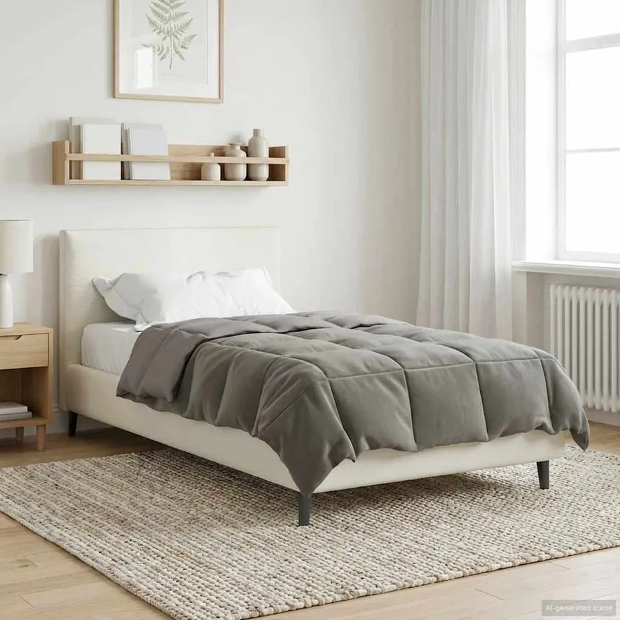 Duvet d'hiver Matelassé Gris clair 140 x 220 cm Microfibre - 4