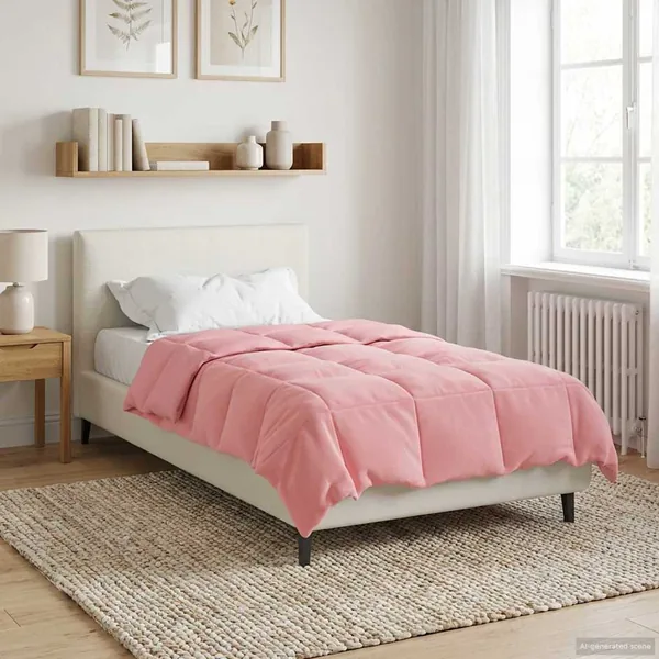 Duvet complet toute l'année Rose 155 x 220 cm Microfibre