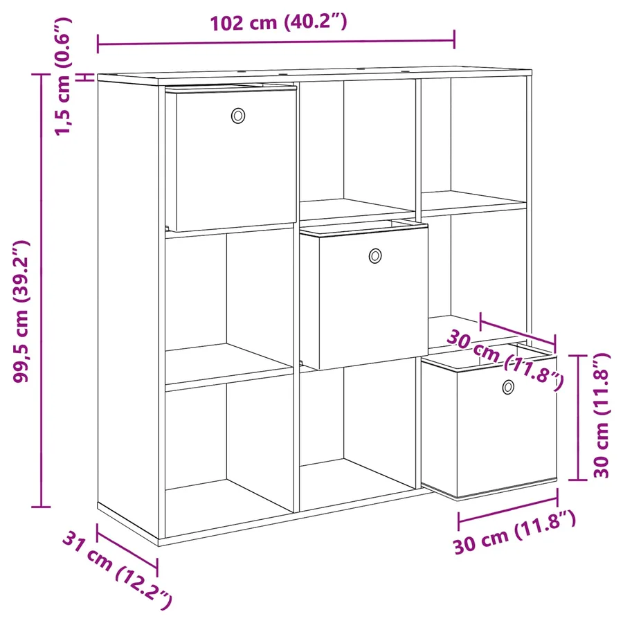 Buffet avec tiroir Blanc 102 x 31 x 99,5 cm - 13