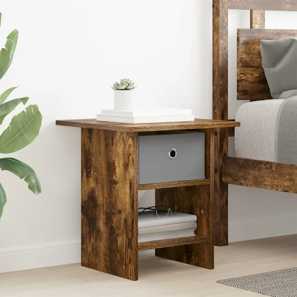 Table de chevet Chêne fumé 41 x 40 x 45 cm Bois d'ingénierie