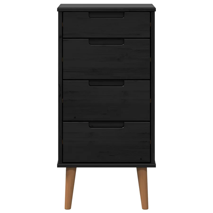 Commode MOLDE Noir 40 x 35 x 82 cm Bois de pin massif - 5