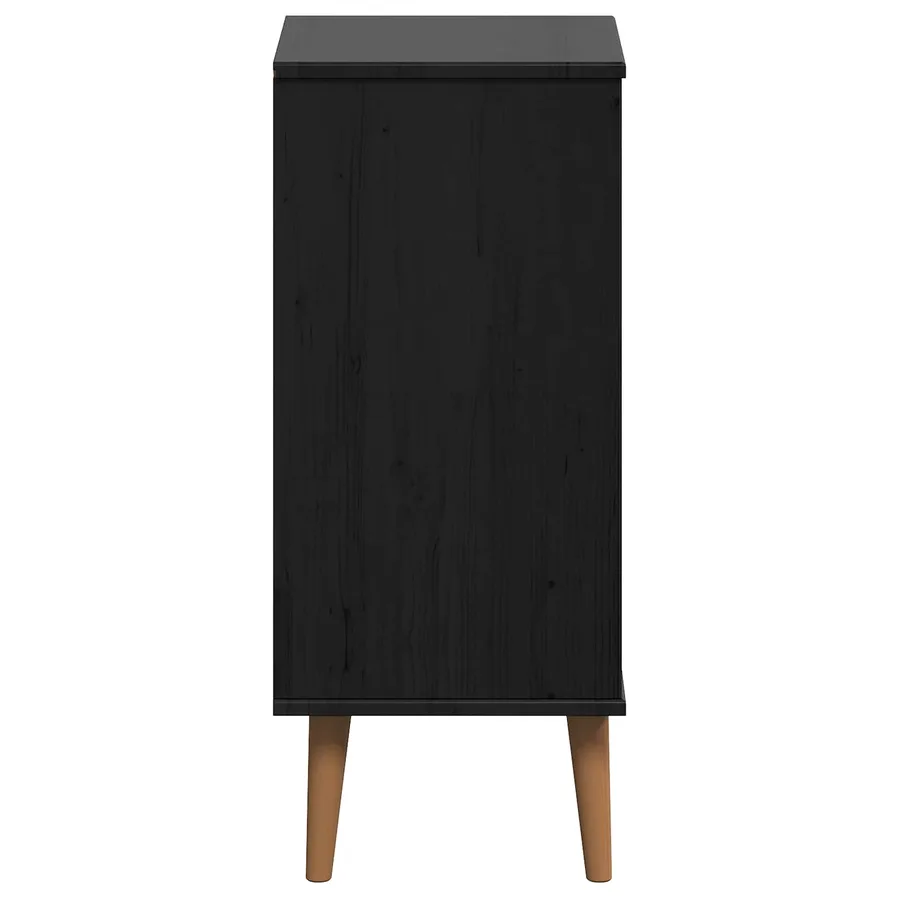 Commode MOLDE Noir 40 x 35 x 82 cm Bois de pin massif - 6