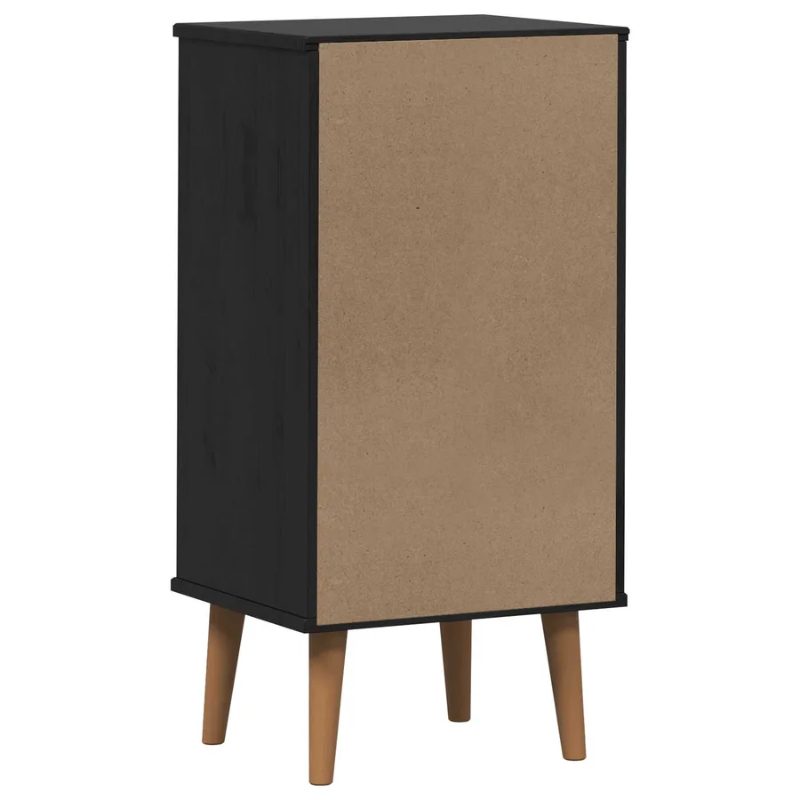 Commode MOLDE Noir 40 x 35 x 82 cm Bois de pin massif - 7