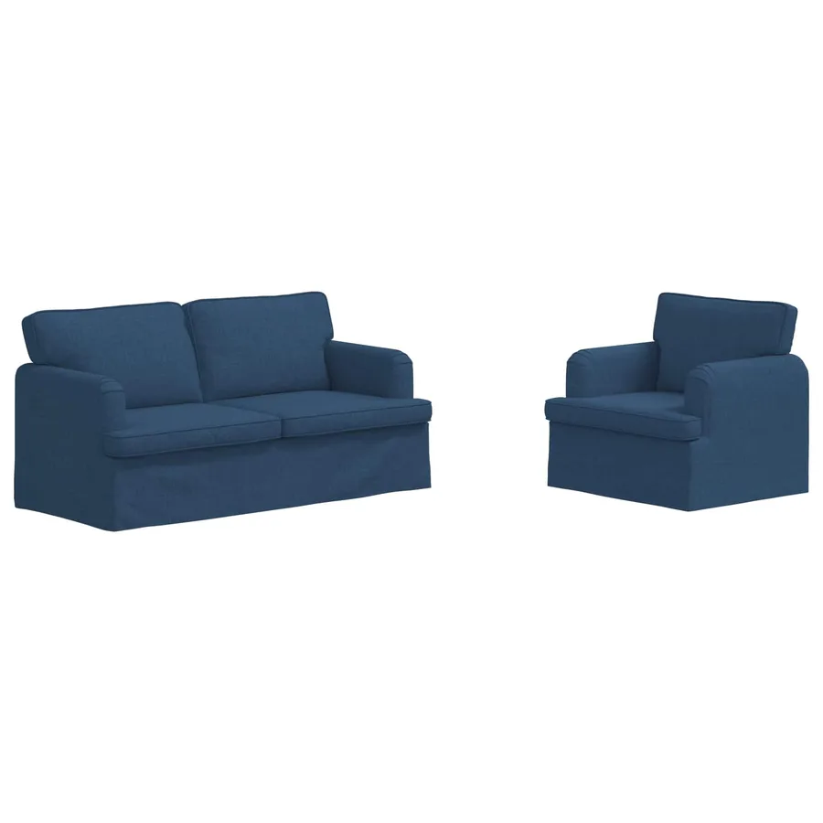 Ensemble de Canapés 2 pcs Bleu 162 x 80 x 85 cm tissu - 2