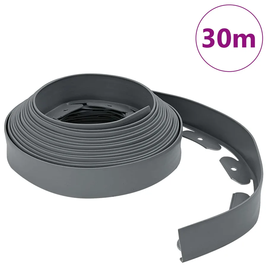 Bordures de pelouse Gris 3000 x 4 x 5 cm Plastique - 3