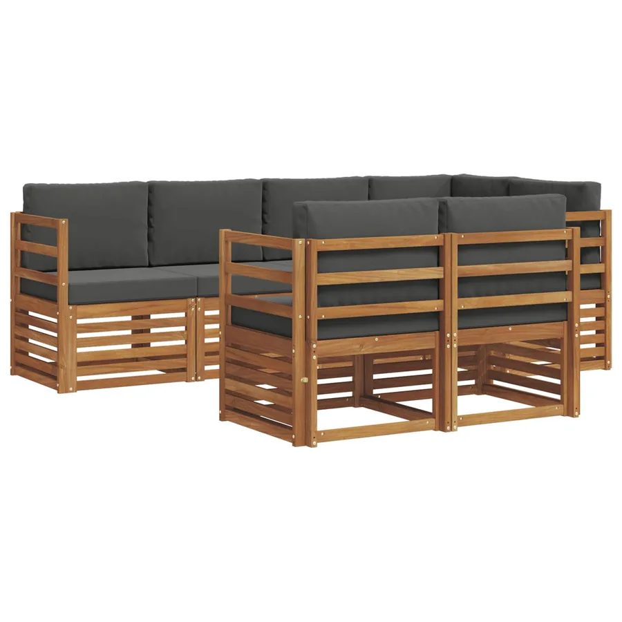Ensemble de canapé d'angle 7 pcs Naturel et Anthracite - 2