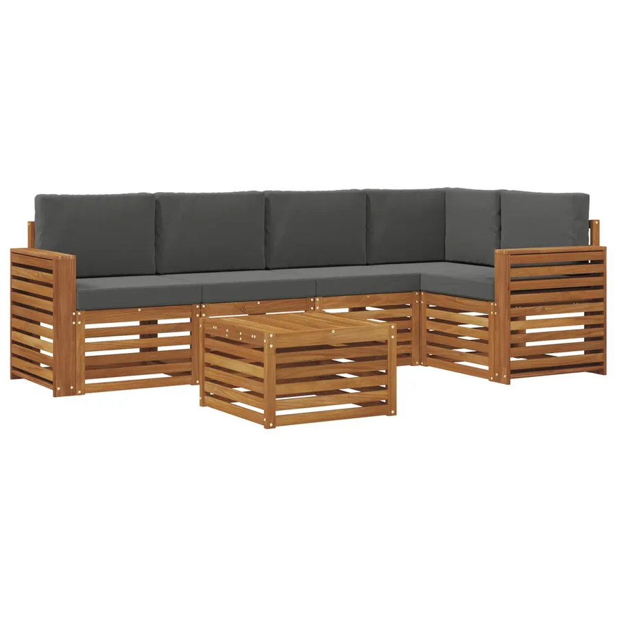 Ensemble de canapé d'angle 6 pcs Naturel et Anthracite - 2