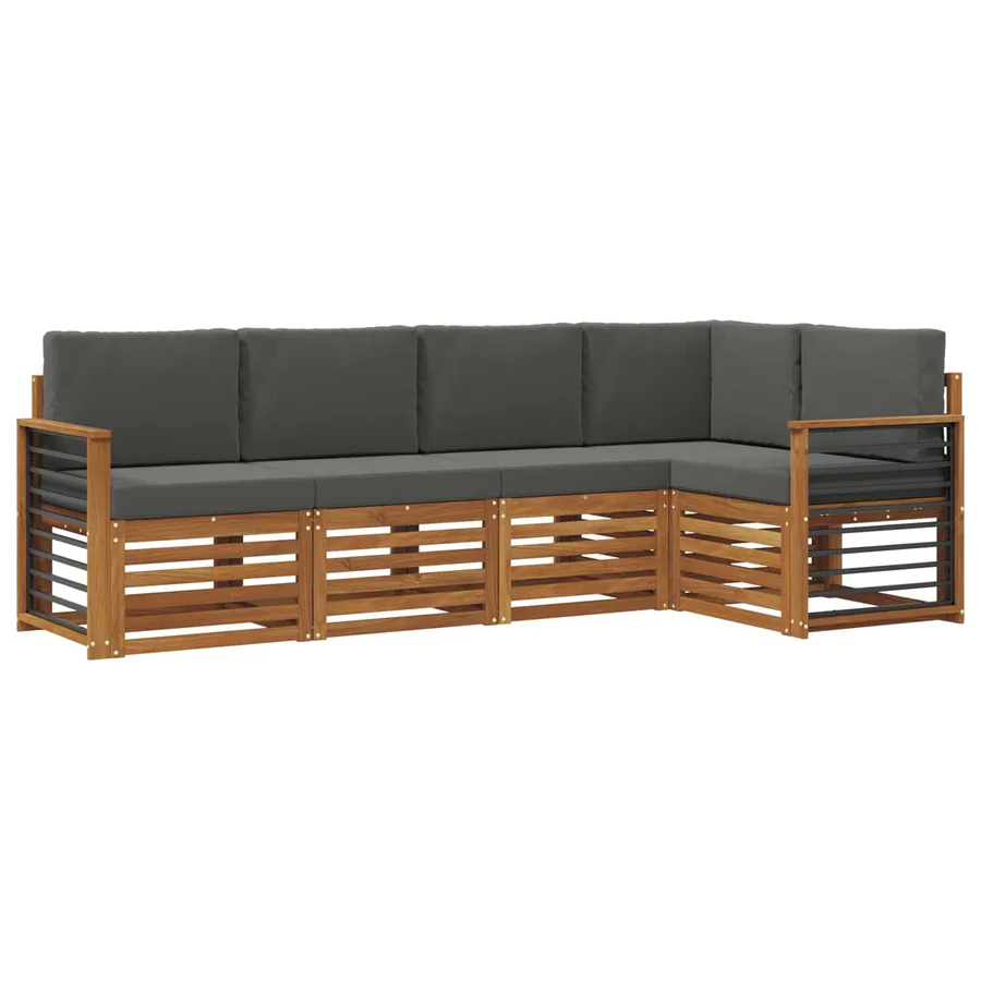 Ensemble de canapé d'angle 5 pcs Naturel et Anthracite - 2