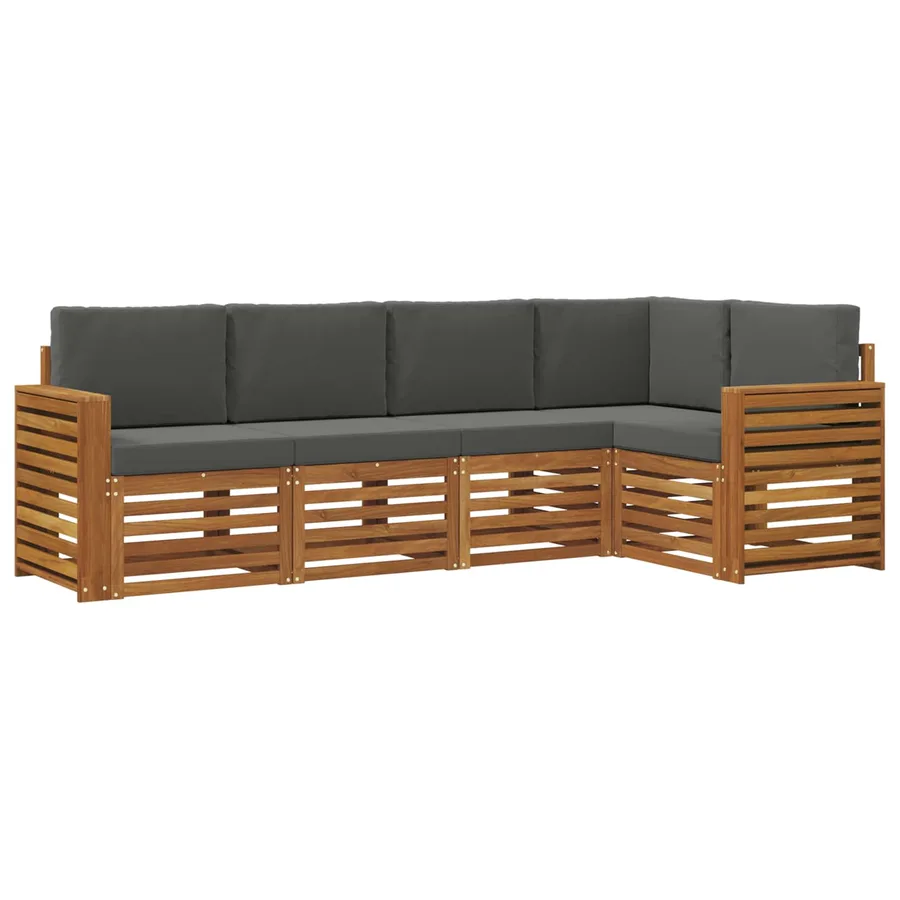Ensemble de canapé d'angle 5 pcs Naturel et Anthracite - 2