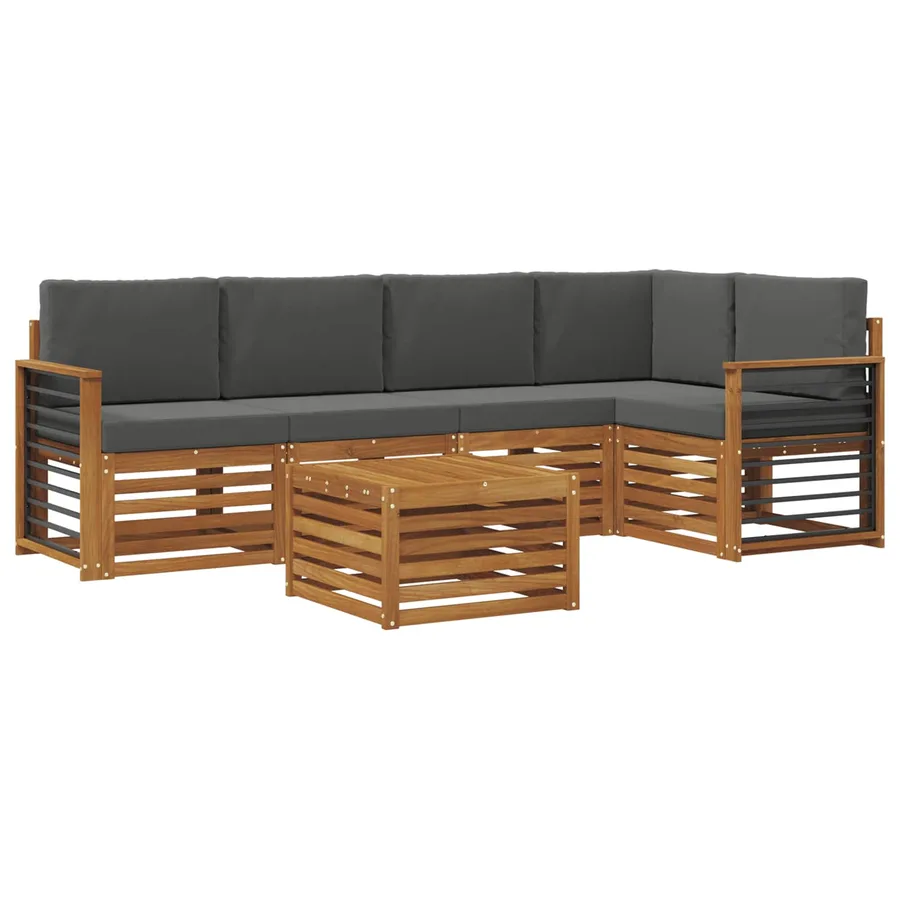 Ensemble de canapé d'angle 6 pcs Naturel et Anthracite - 2
