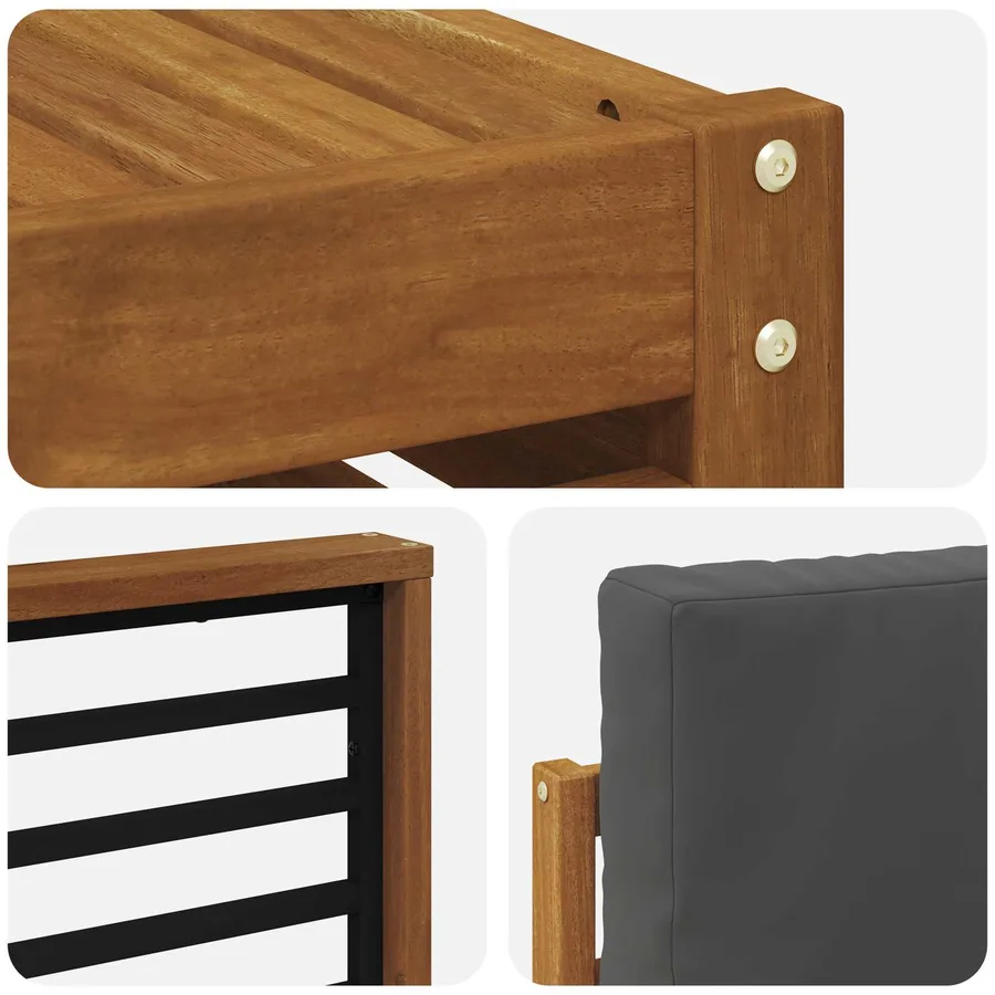 Ensemble de canapé d'angle 6 pcs Naturel et Anthracite - 7