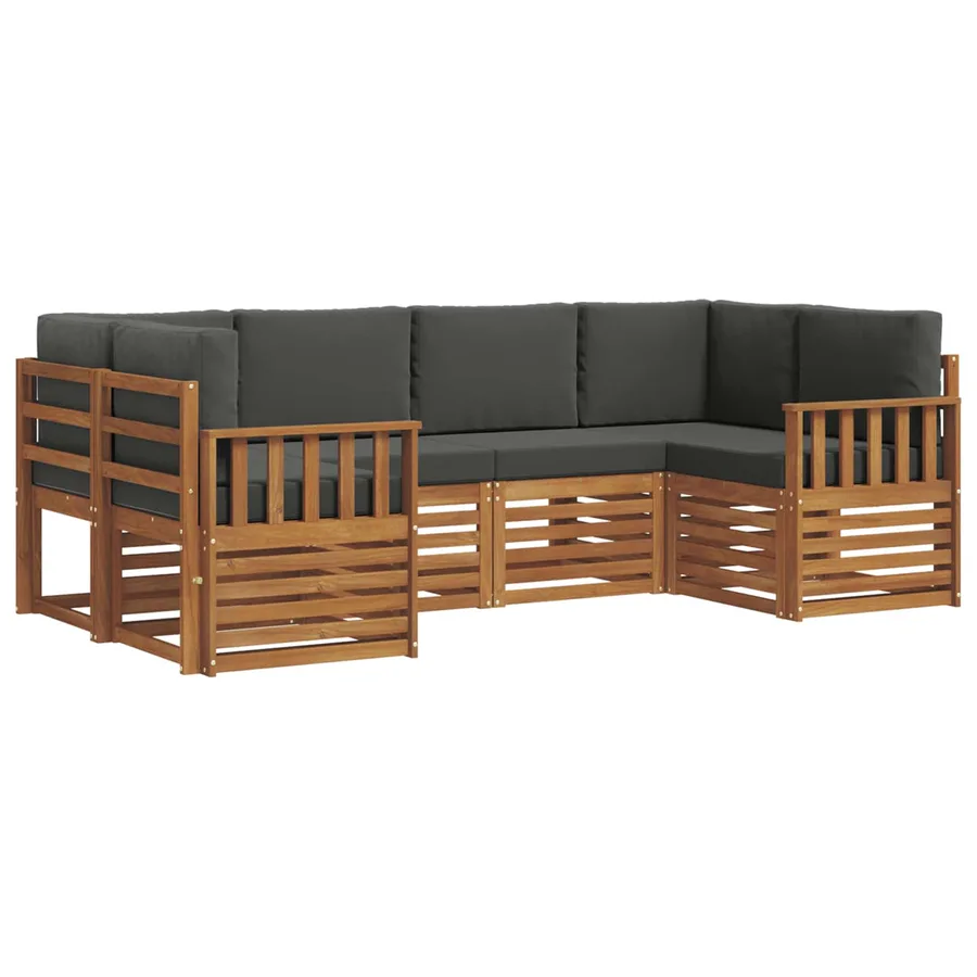Ensemble de canapé d'angle 6 pcs Naturel et Anthracite - 2