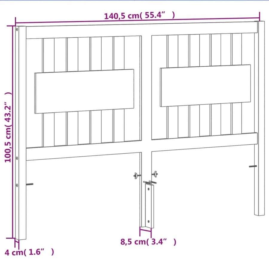 Tête de lit cire marron 135 cm bois massif de pin - 9