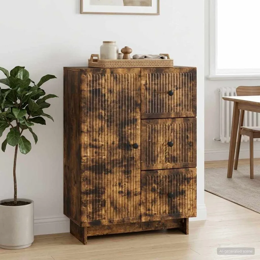 Buffet Chêne fumé 66 x 34,5 x 90 cm Bois d'ingénierie