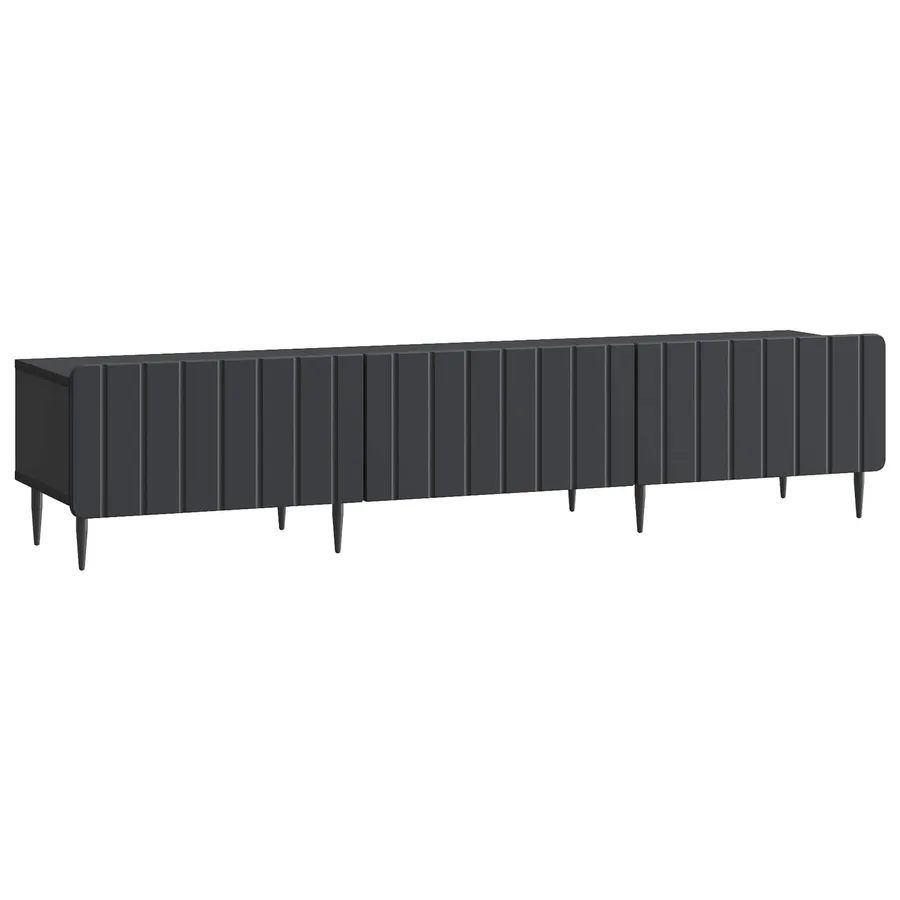 Meuble TV avec tiroir Noir 147 x 34,5 x 32 cm Bois d'ingénierie - 2