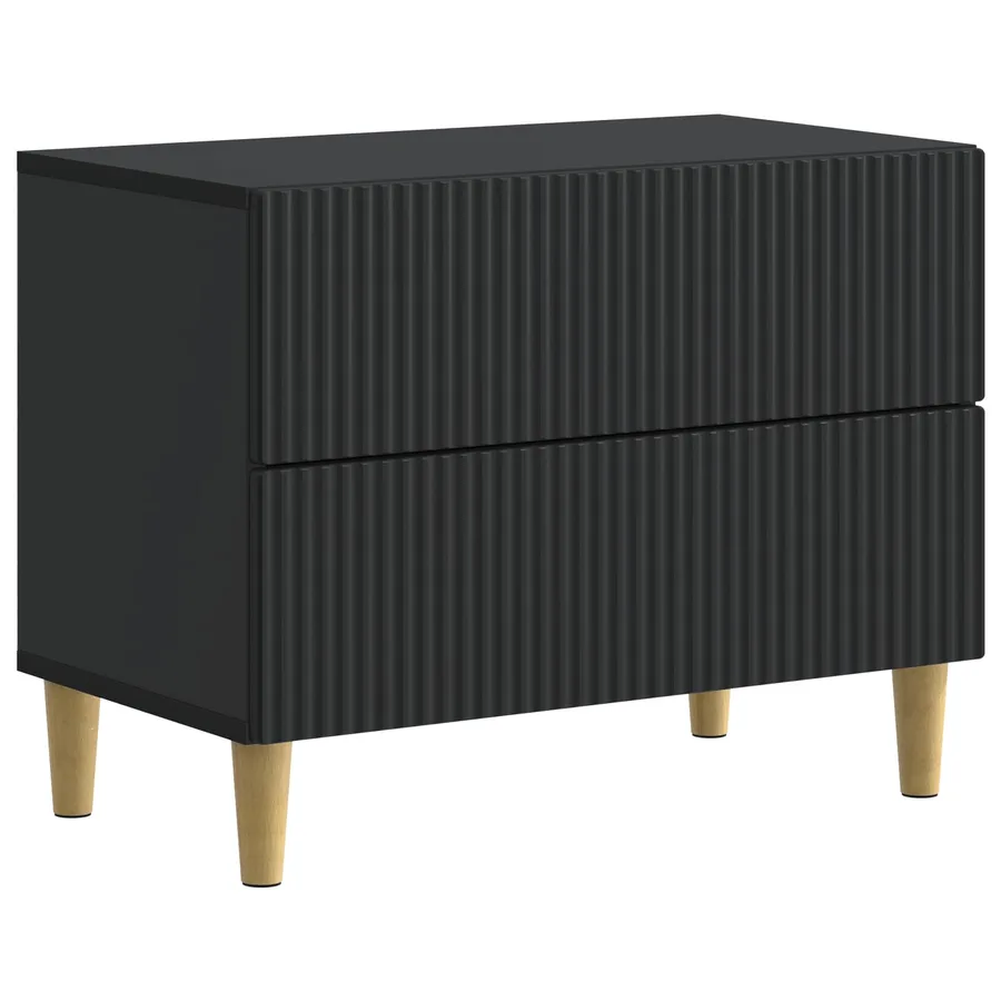 Cabinet de chevet Noir 62 x 34,5 x 48 cm Bois d'ingénierie - 2