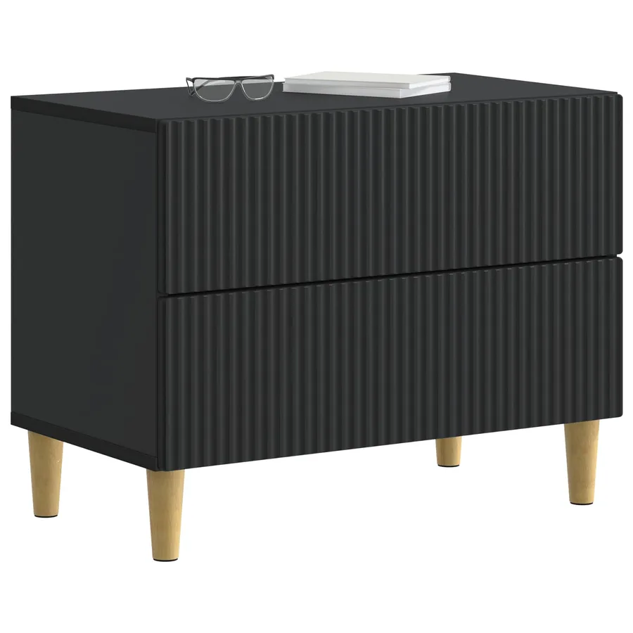 Cabinet de chevet Noir 62 x 34,5 x 48 cm Bois d'ingénierie - 3