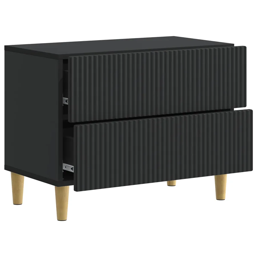 Cabinet de chevet Noir 62 x 34,5 x 48 cm Bois d'ingénierie - 4