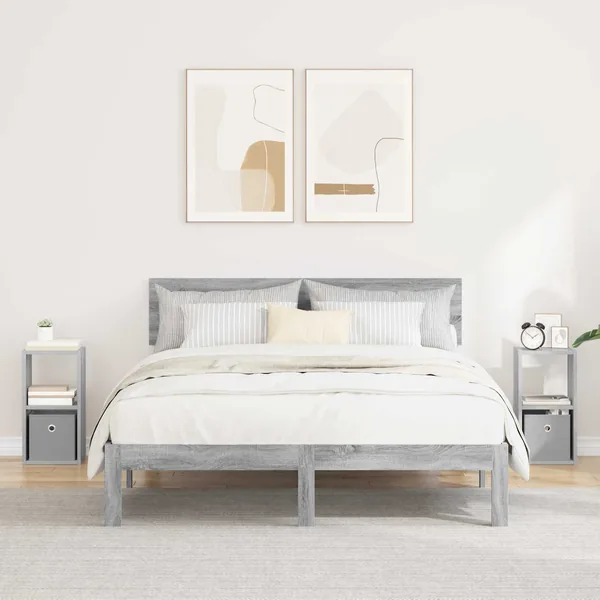 Table de chevet 2 pcs Gris Sonoma 25,5 x 22 x 49,5 cm