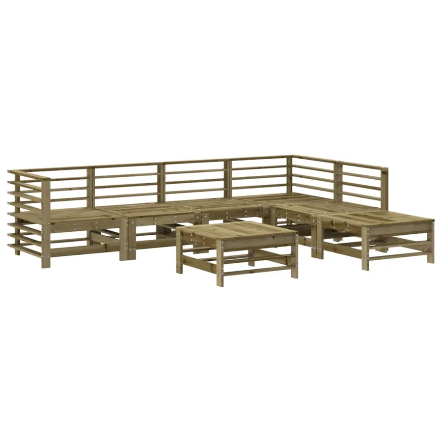 Salon de jardin 7 pcs bois de pin imprégné - 2
