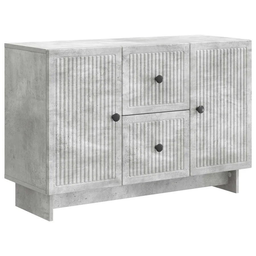 Buffet Gris béton 89 x 34,5 x 60 cm Bois d'ingénierie - 2