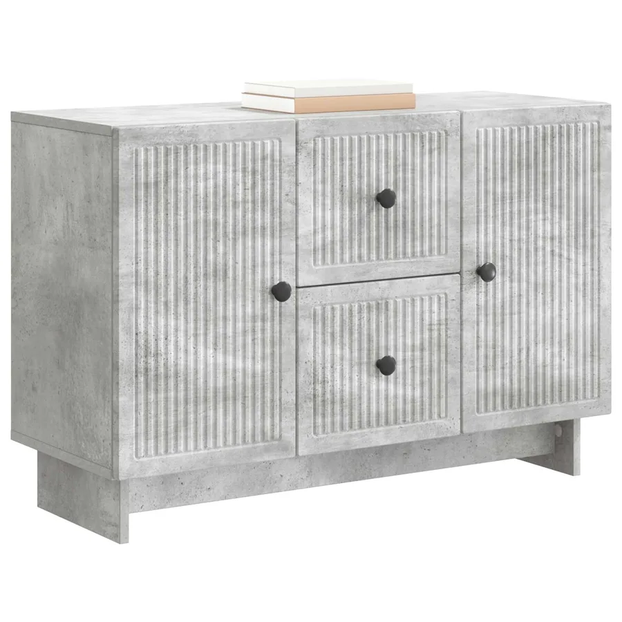 Buffet Gris béton 89 x 34,5 x 60 cm Bois d'ingénierie - 3
