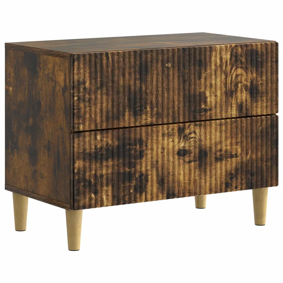 Cabinet de chevet avec tiroir Chêne fumé 62 x 34,5 x 48 cm - 2