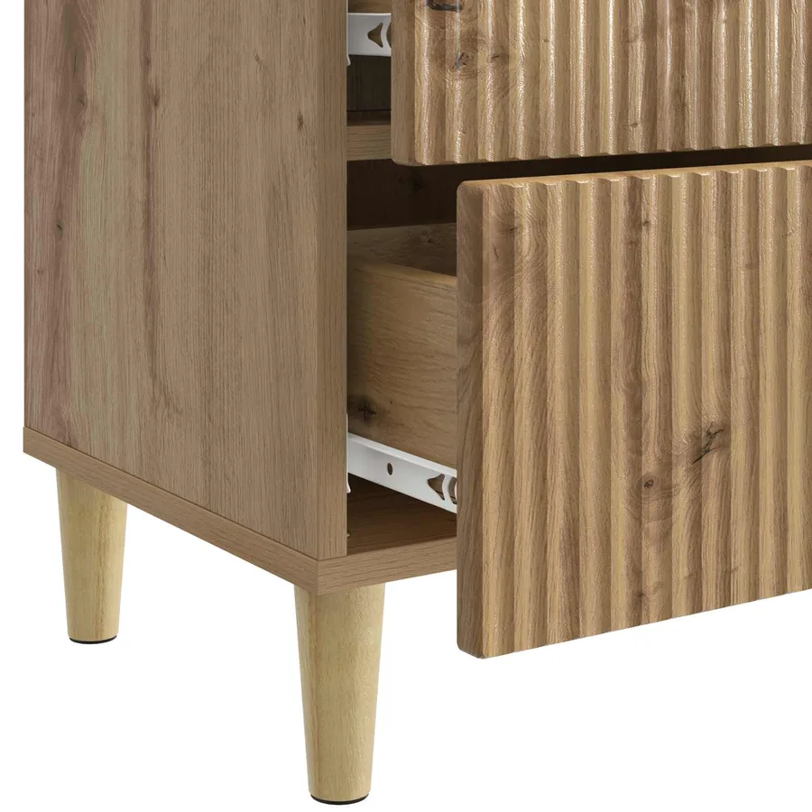 Cabinet de chevet 2 pc Chêne artisanal 43 x 34,5 x 48 cm - 11