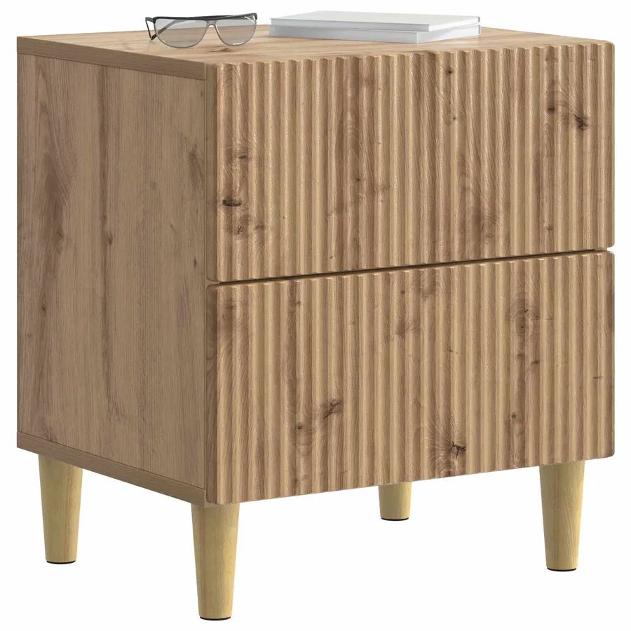 Cabinet de chevet 2 pc Chêne artisanal 43 x 34,5 x 48 cm - 3
