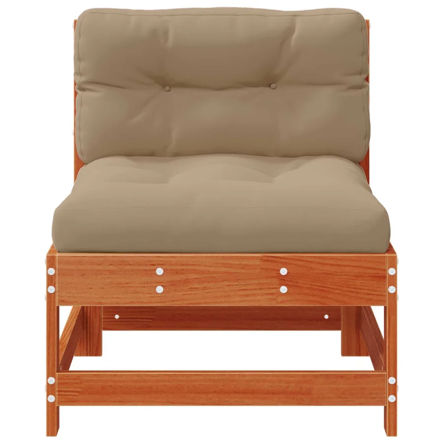 Sofa de jardin milieu Bois de pin massif Brun cire - 4