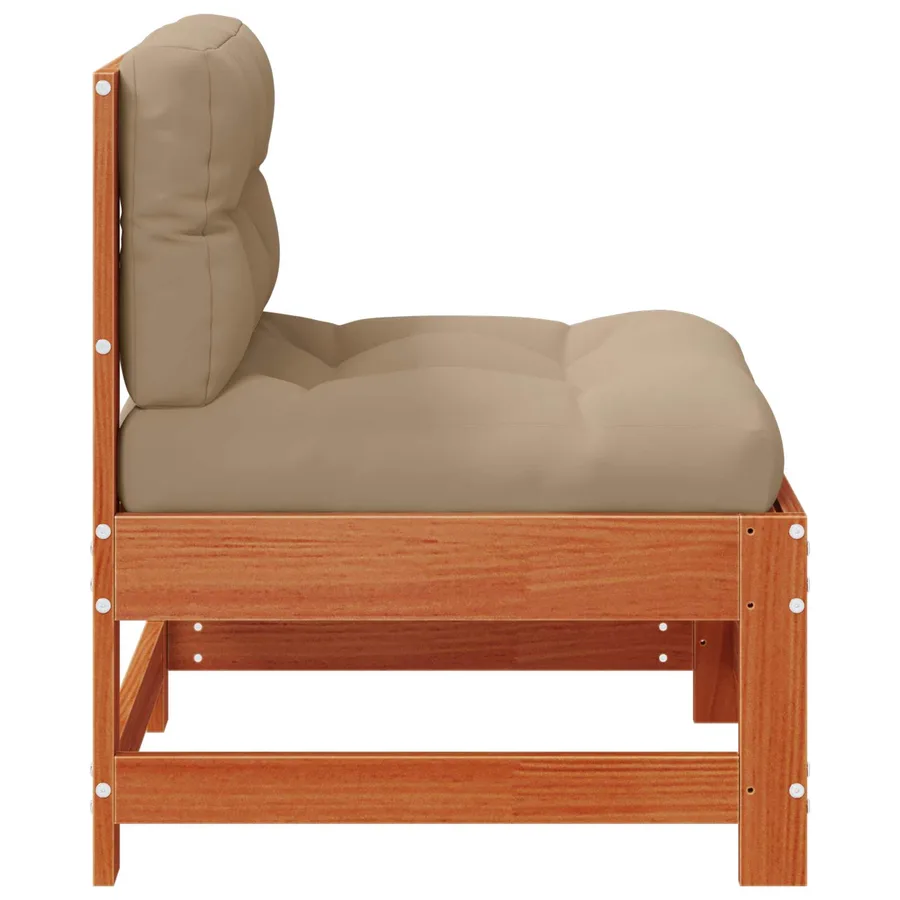 Sofa de jardin milieu Bois de pin massif Brun cire - 5