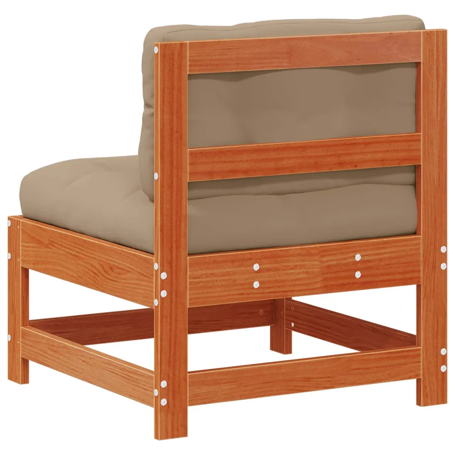 Sofa de jardin milieu Bois de pin massif Brun cire - 6