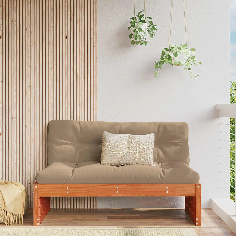 Sofa de jardin milieu Pin massif Brun Ciré