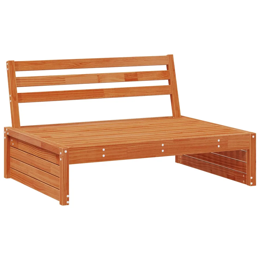 Sofa de jardin milieu Pin massif Brun Ciré - 3