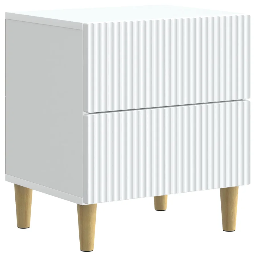 Cabinet de chevet Blanc 43 x 34,5 x 48 cm Bois d'ingénierie - 2