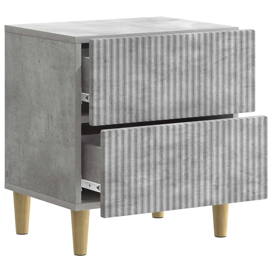 Cabinet de chevet avec tiroir Gris béton 43 x 34,5 x 48 cm - 4
