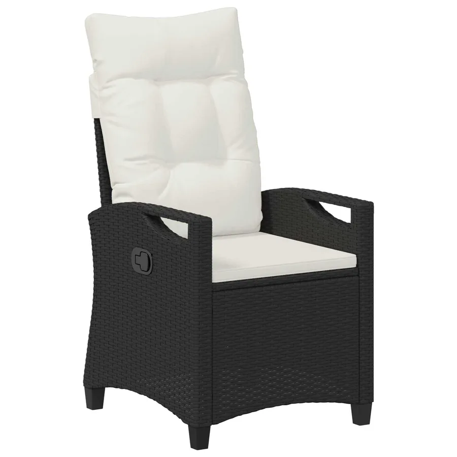 Chaise de jardin 2 pcs Noir et Crème 56 x 60 x 112 cm - 4