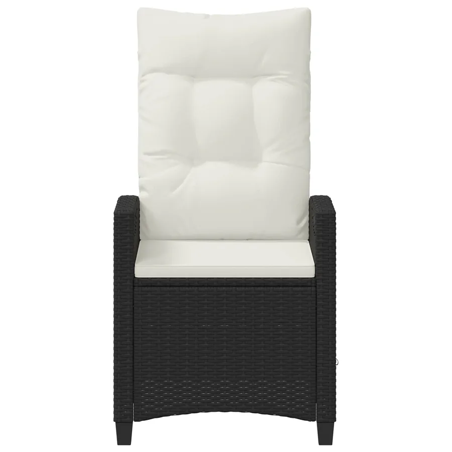 Chaise de jardin 2 pcs Noir et Crème 56 x 60 x 112 cm - 5