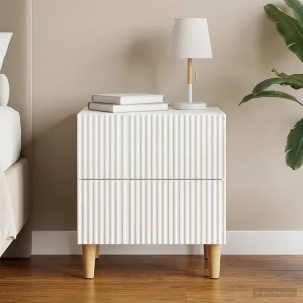 Cabinet de chevet avec tiroir Blanc brillant 43 x 34,5 x 48 cm