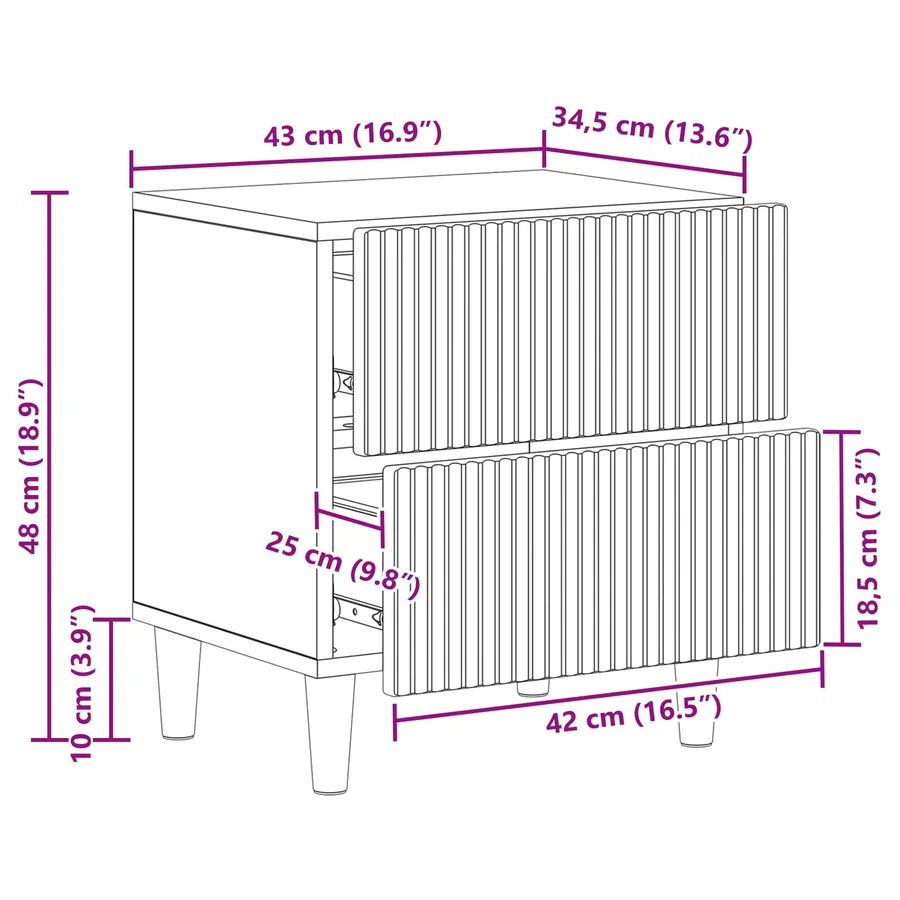Cabinet de chevet avec tiroir Blanc brillant 43 x 34,5 x 48 cm - 11