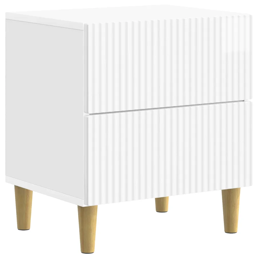 Cabinet de chevet avec tiroir Blanc brillant 43 x 34,5 x 48 cm - 2