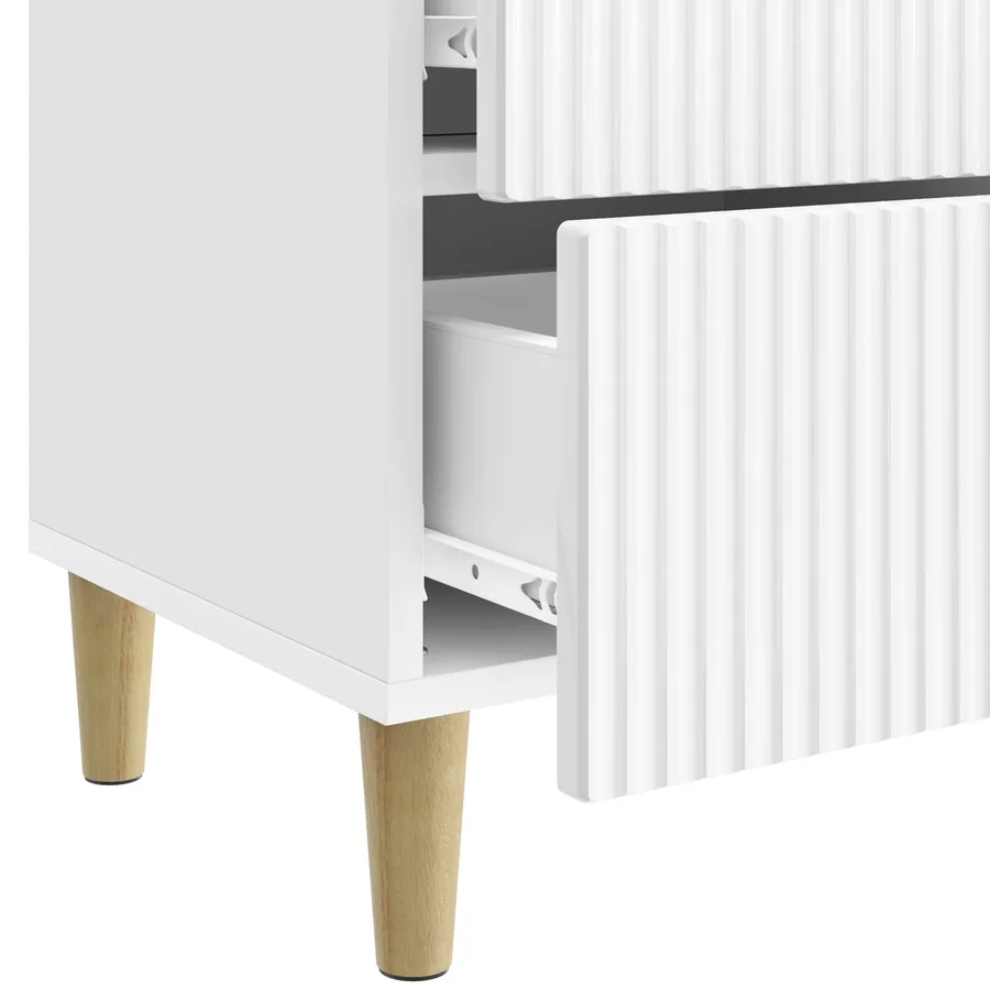 Cabinet de chevet avec tiroir Blanc brillant 43 x 34,5 x 48 cm - 9
