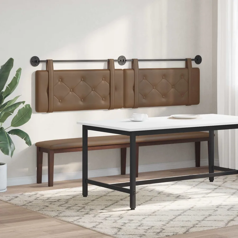 Tête de lit suspendue Cappuccino Simili cuir - 4