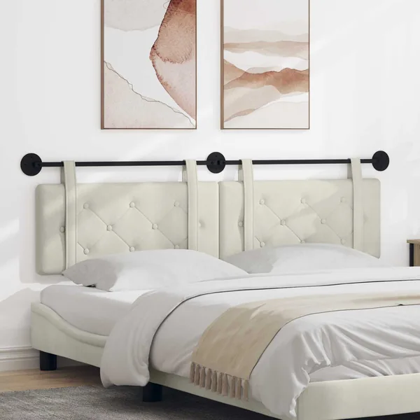 Tête de lit suspendue Crème Velours